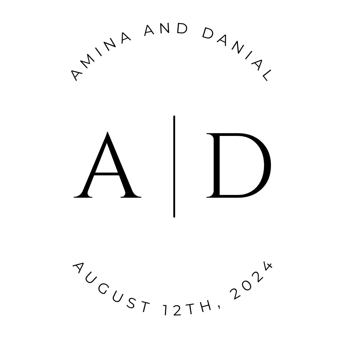 Wedding Sticker - Initials Simple
