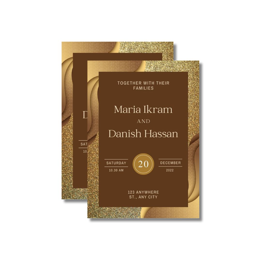 Wedding Card - Light & Dark Brown